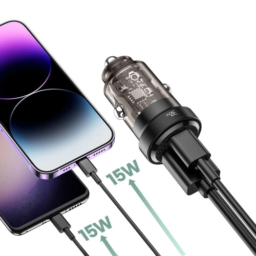 Buy Tech-Protect CC30W 2-port Car Charger PD 30W QC 3.0 Black - THP1904 - {ean13} - Home Screen Store Europe