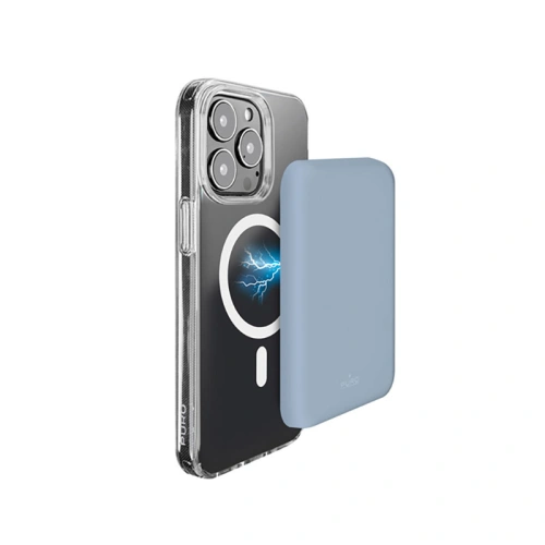 Kup MagSafe PURO Slim PowerMag 4000mAh Kabellose Powerbank (Puderblau) - PUR682 - {ean13} - Sklep Home Screen