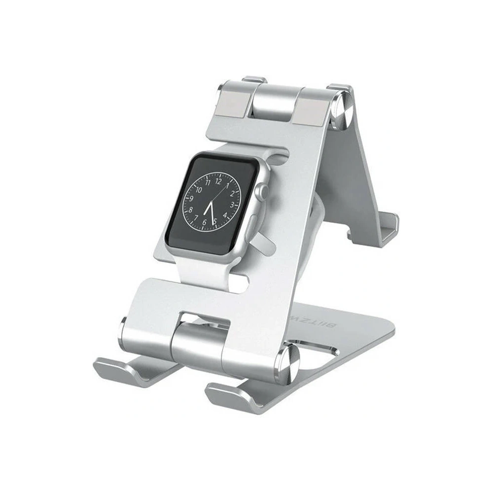 Składana podstawka 3w1 Blitzwolf BW-TS4 na telefon, tablet, smartwatch (srebrna)