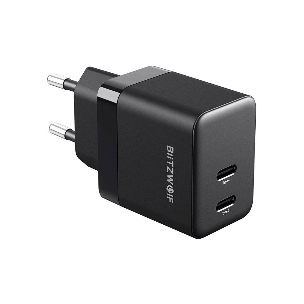 Ładowarka sieciowa Blitzwolf BW-S22 GaN 2x USB-C, 35W (czarna)