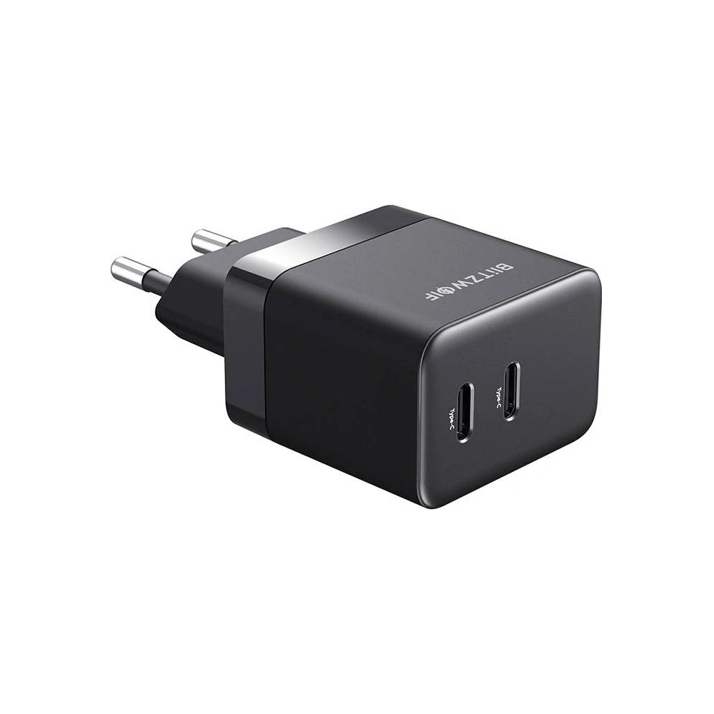 Ładowarka sieciowa Blitzwolf BW-S22 GaN 2x USB-C, 35W (czarna)