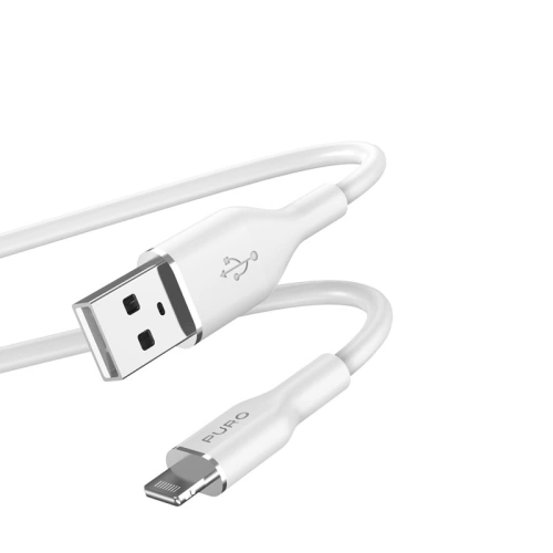 Kup Cablul PURO ICON Soft Cable USB-A/Lightning 1.5m (Alb) - PUR684 - {ean13} - Sklep Home Screen
