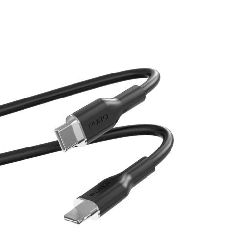 Kup Kábel PURO ICON Soft Cable USB-C/Lightning 1.5m (Fekete) - PUR685 - {ean13} - Sklep Home Screen