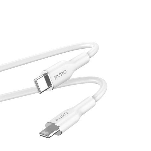 Buy PURO ICON Soft Cable USB-C/Lightning 1.5m (White) - PUR686 - {ean13} - Home Screen Store Europe
