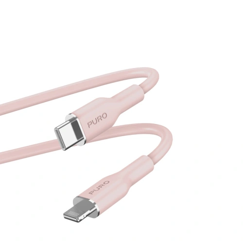 Kup Cablul PURO ICON Soft Cable USB-C/Lightning 1.5m (Roz Prafuit) - PUR689 - {ean13} - Sklep Home Screen