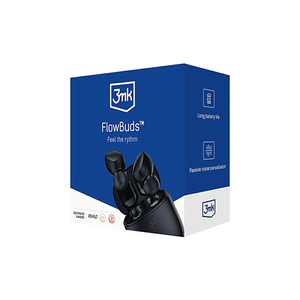 Słuchawki TWS 3MK FlowBuds Bluetooth 5.3 czarny