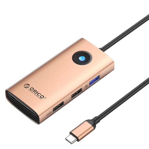 Kup Statie de docare HUB 5 în 1 Orico USB-C, HDMI, 2xUSB (aur roz) - ORC144 - {ean13} - Sklep Home Screen