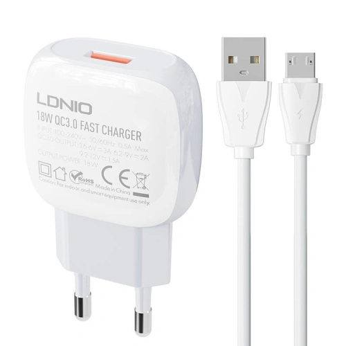 Kup Încărcător de rețea LDNIO A1306Q 18W + cablu microUSB - LDN113 - {ean13} - Sklep Home Screen