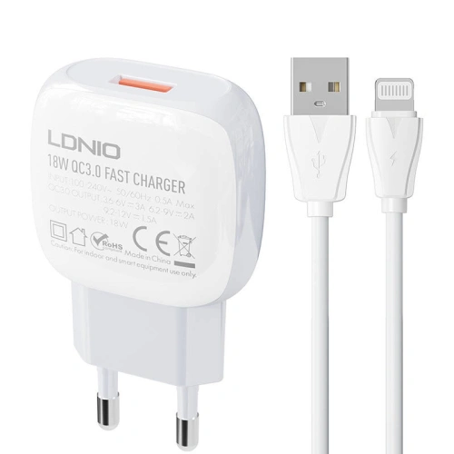 Kup Încărcător de rețea LDNIO A1307Q 18W + cablu Lightning - LDN115 - {ean13} - Sklep Home Screen