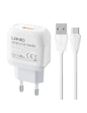 Încărcător rețea LDNIO A1307Q 18W + cablu USB-C