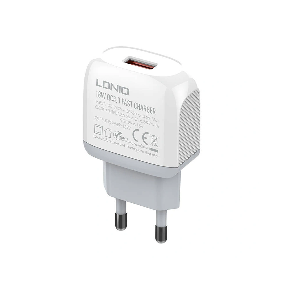 Ładowarka sieciowa LDNIO A1307Q 18W + kabel USB-C