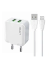 Încărcător de rețea LDNIO A2201 2xUSB-A + cablu Lightning