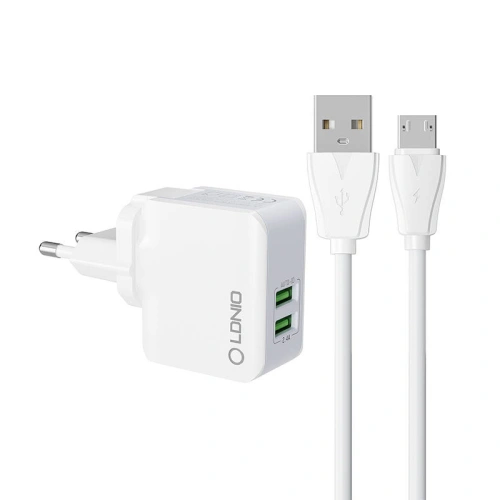 Kup LDNIO Netzwerk-Ladegerät A2203 2xUSB-A + microUSB-Kabel - LDN127 - {ean13} - Sklep Home Screen