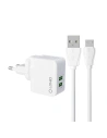 Ładowarka sieciowa LDNIO A2203 2xUSB-A + kabel microUSB