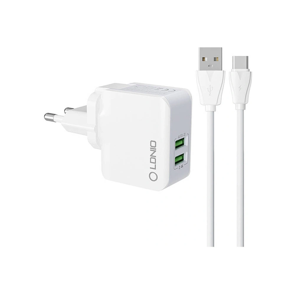 Ładowarka sieciowa LDNIO A2203 2xUSB-A + kabel USB-C