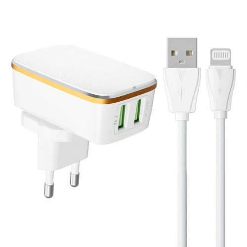 Kup Încărcător de rețea LDNIO A2204 2xUSB-A + cablu Lightning - LDN129 - {ean13} - Sklep Home Screen
