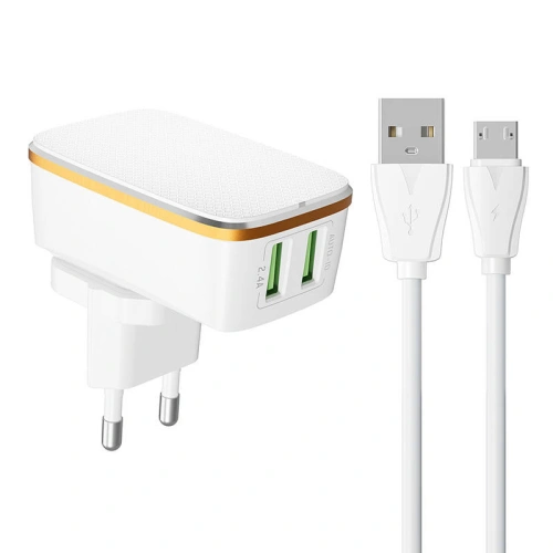 Kup Ładowarka sieciowa LDNIO A2204 2xUSB-A + kabel Micro USB - LDN130 - {ean13} - Sklep Home Screen