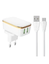 Încărcător de rețea LDNIO A2204 2xUSB-A + cablu Micro USB