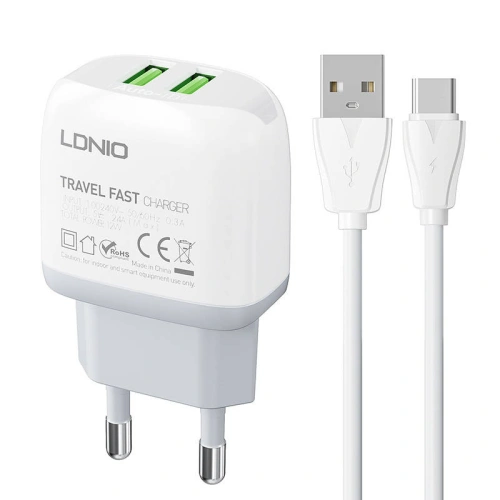 Kup Încărcător de rețea LDNIO A2219 2xUSB-A + cablu USB-C - LDN134 - {ean13} - Sklep Home Screen