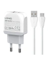 Încărcător de rețea LDNIO A2316C USB-A, USB-C + cablu microUSB