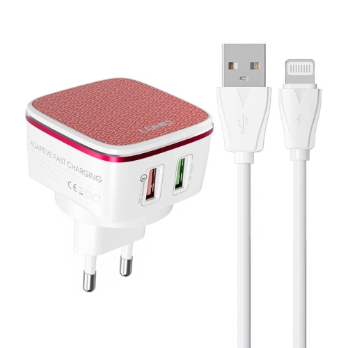 Kup LDNIO Netzwerk-Ladegerät A2405Q 2xUSB-A + Lightning-Kabel - LDN146 - {ean13} - Sklep Home Screen