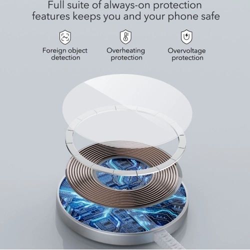 Kup Ładowarka bezprzewodowa ESR Halolock Mini Magnetic MagSafe Wireless Charger Silver - ESR668 - {ean13} - Sklep Home Screen