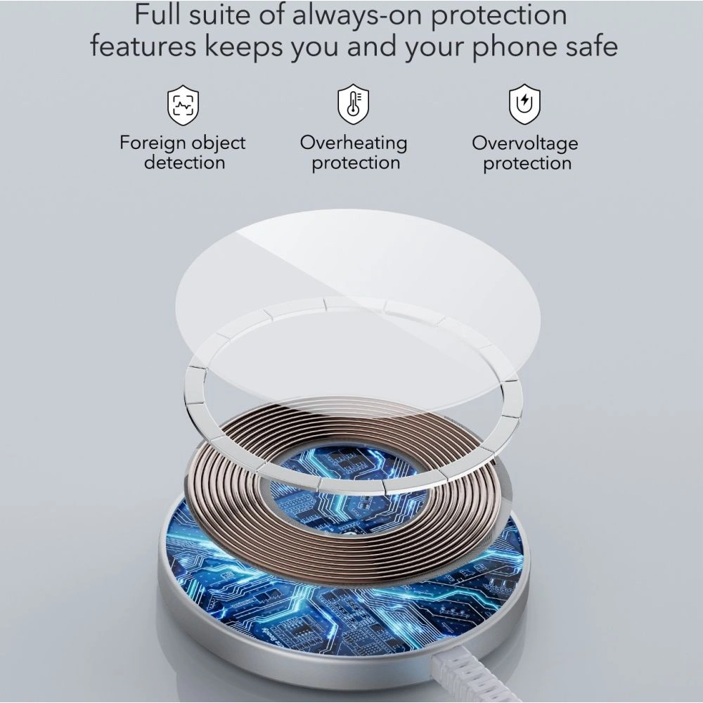 Ładowarka bezprzewodowa ESR Halolock Mini Magnetic MagSafe Wireless Charger Silver