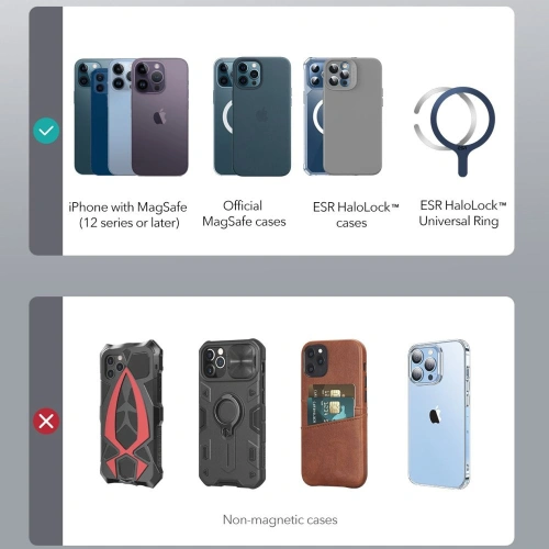 Kup Vezeték nélküli töltő ESR Halolock Mini Magnetic MagSafe vezeték nélküli töltő ezüst - ESR668 - {ean13} - Sklep Home Screen