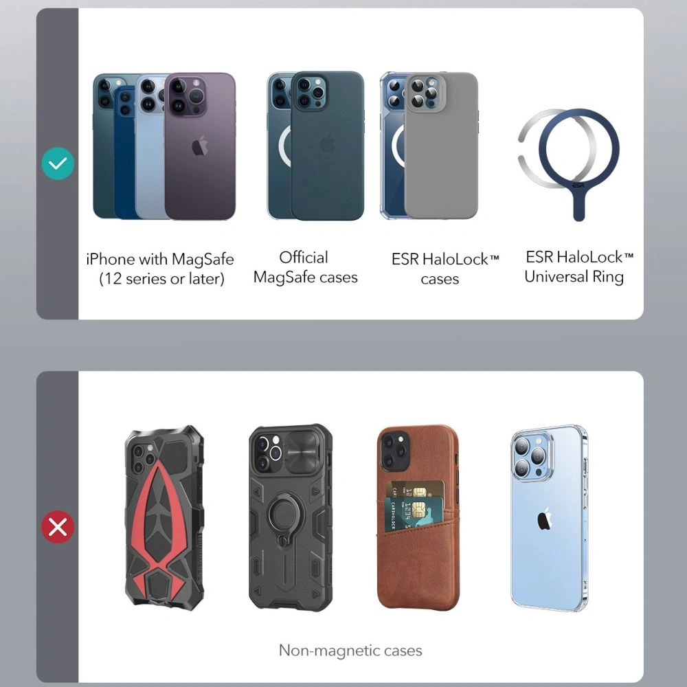 Ładowarka bezprzewodowa ESR Halolock Mini Magnetic MagSafe Wireless Charger Silver