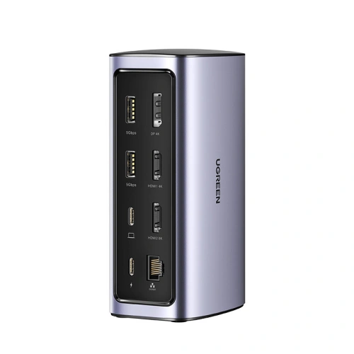 Kup UGREEN CM555 HUB 12in1 USB-C - USB HDMI DP RJ45 AUX SD TF Docking Station grau - UGR1491 - {ean13} - Sklep Home Screen