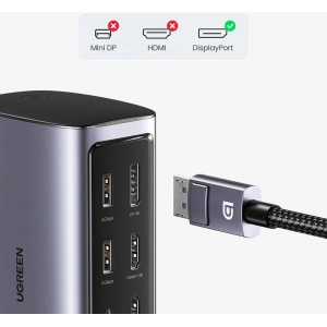 Kup UGREEN CM555 HUB 12in1 USB-C - USB HDMI DP RJ45 AUX SD TF Docking Station grau - UGR1491 - {ean13} - Sklep Home Screen