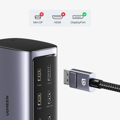 Kup UGREEN CM555 HUB 12in1 USB-C - USB HDMI DP RJ45 AUX SD TF Docking Station grau - UGR1491 - {ean13} - Sklep Home Screen