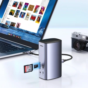 Kup UGREEN CM555 HUB 12in1 USB-C - USB HDMI DP RJ45 AUX SD TF Docking Station grau - UGR1491 - {ean13} - Sklep Home Screen