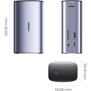 Kup UGREEN CM555 HUB 12in1 USB-C - USB HDMI DP RJ45 AUX SD TF Docking Station grau - UGR1491 - {ean13} - Sklep Home Screen