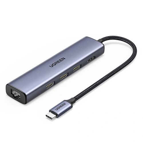 Kup Adapter HUB UGREEN CM475 5in1 USB C - 3x USB 3.0/HDMI/RJ45 gri - UGR1492 - {ean13} - Sklep Home Screen