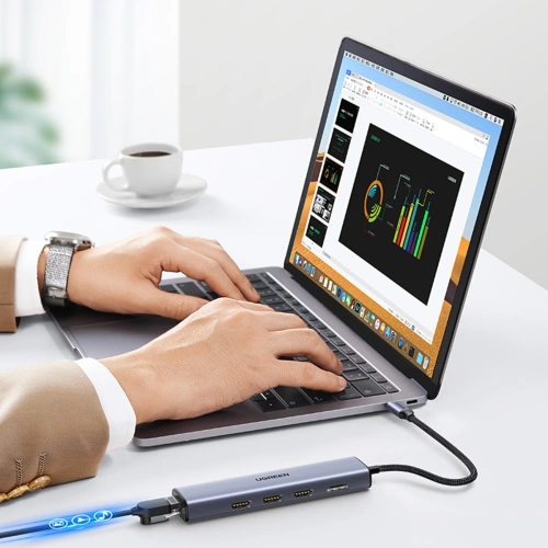 Kup Adaptér HUB UGREEN CM475 5v1 USB C - 3x USB 3.0/HDMI/RJ45 šedý - UGR1492 - {ean13} - Sklep Home Screen