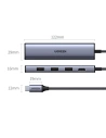 Kup Adapter HUB UGREEN CM475 5in1 USB C - 3x USB 3.0/HDMI/RJ45 gri - UGR1492 - {ean13} - Sklep Home Screen