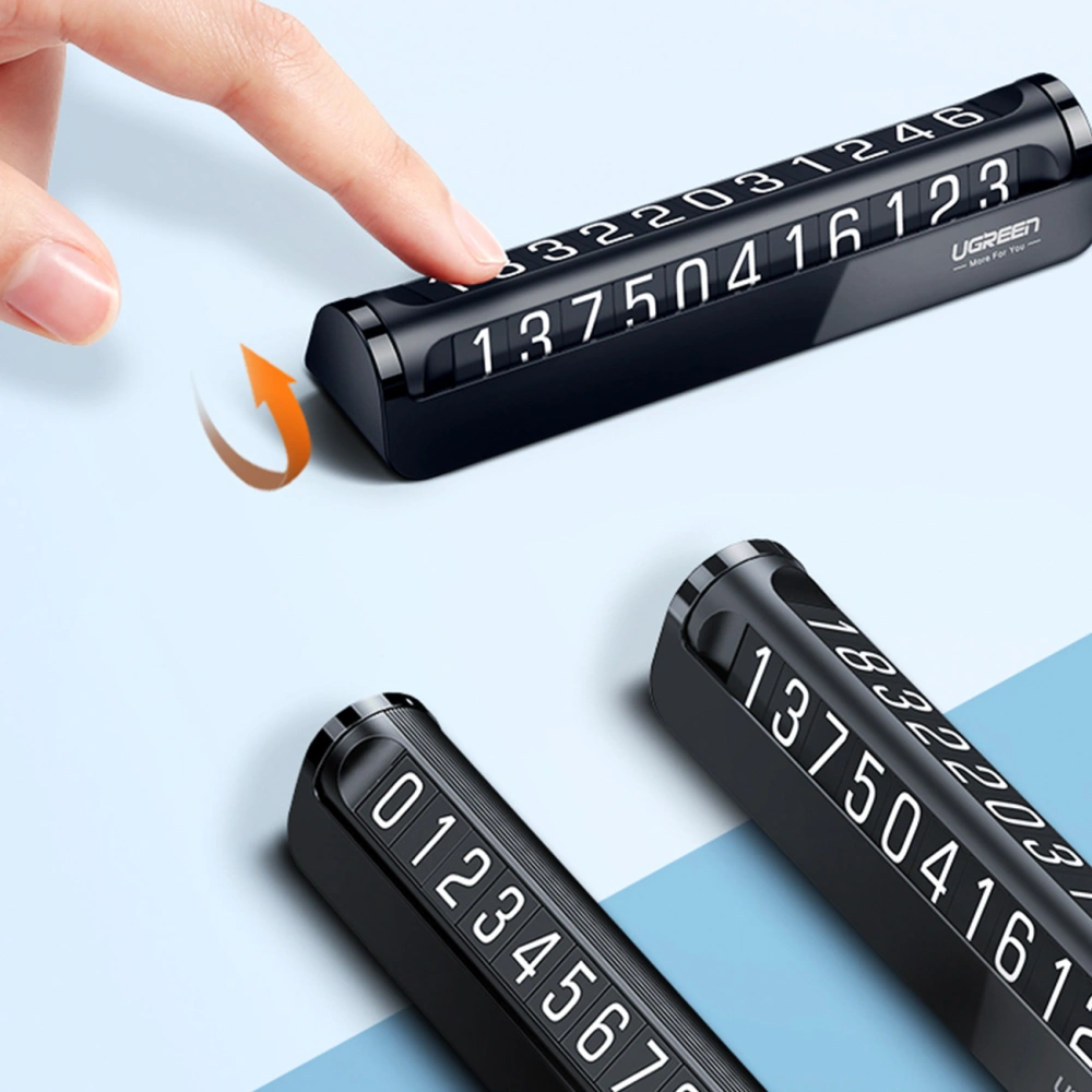 Tabliczka parkingowa na numer telefonu do samochodu UGREEN LP178 czarna