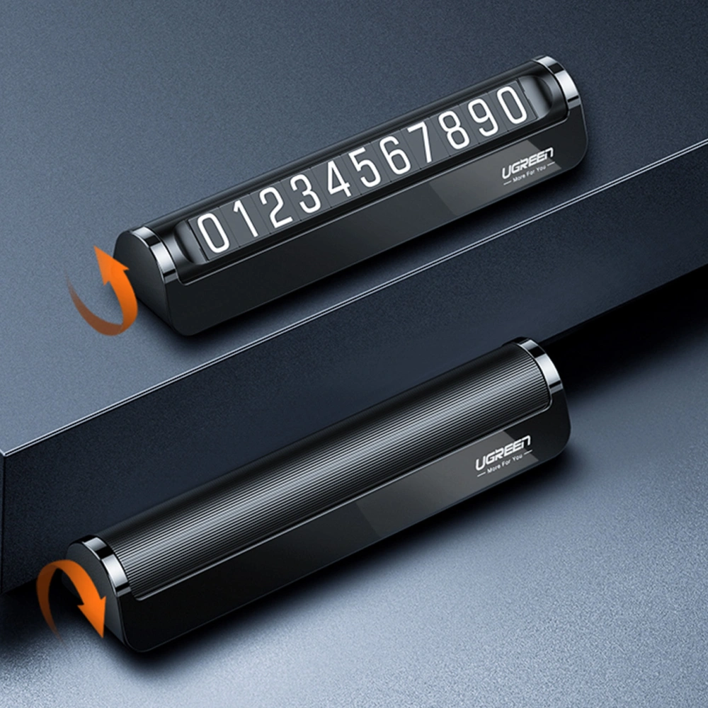 Tabliczka parkingowa na numer telefonu do samochodu UGREEN LP178 czarna