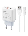 Ładowarka sieciowa LDNIO A2421C USB-A, USB-C 22.5W + kabel Lightning