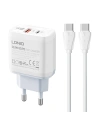 LDNIO A2421C Wall Charger USB-A, USB-C 22.5W + USB-C/USB-C cable