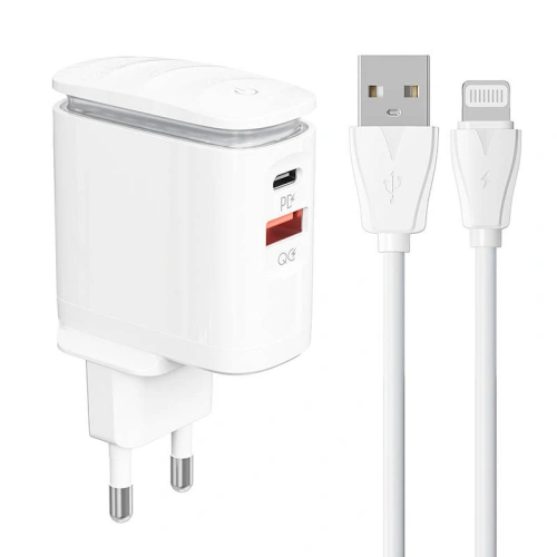 Kup LDNIO Netzwerk-Ladegerät A2423C USB-A, USB-C + Lightning-Kabel - LDN154 - {ean13} - Sklep Home Screen