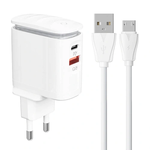 Buy LDNIO A2423C Wall Charger USB-A, USB-C + microUSB cable - LDN155 - {ean13} - Home Screen Store Europe