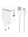LDNIO Ladegerät A2423C USB-A, USB-C + microUSB-Kabel
