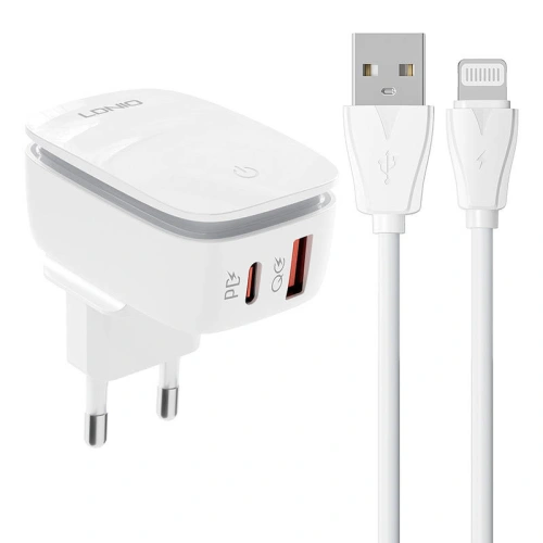Kup Încărcător de rețea LDNIO A2425C USB-A, USB-C + cablu Lightning - LDN159 - {ean13} - Sklep Home Screen