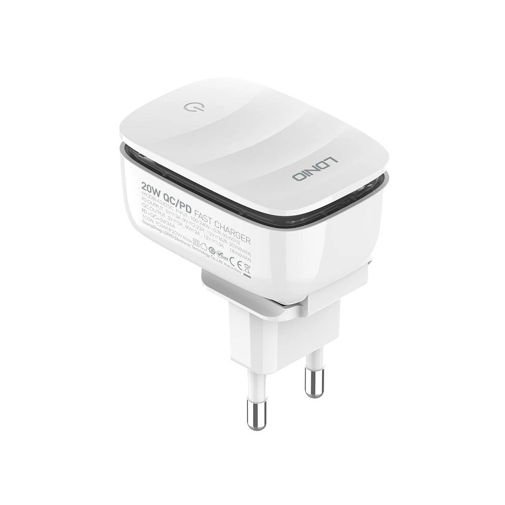 Ładowarka sieciowa LDNIO A2425C USB-A, USB-C + kabel USB-C/USB-C