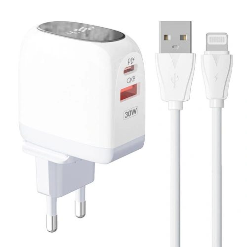 Kup Hálózati töltő LDNIO A2522C USB-A, USB-C 30W + Lightning kábel - LDN166 - {ean13} - Sklep Home Screen