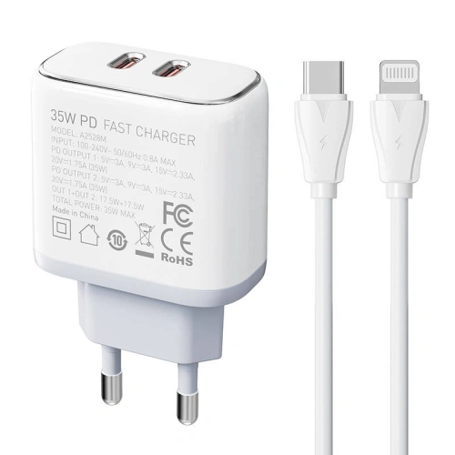 Kup Síťová nabíječka LDNIO A2528C 2xUSB-A-C 35W + kabel USB-C/Lightning - LDN172 - {ean13} - Sklep Home Screen