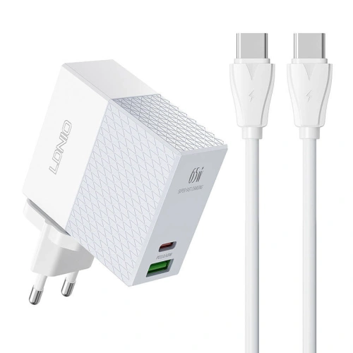 Kup Încărcător de rețea LDNIO A2620C USB-A, USB-C 65W + cablu USB-C/USB-C - LDN173 - {ean13} - Sklep Home Screen