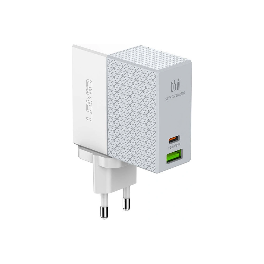 Ładowarka sieciowa LDNIO A2620C USB-A, USB-C 65W + kabel USB-C/USB-C